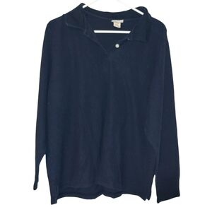 LL Bean 1X Long Sleeve Polo Style Top